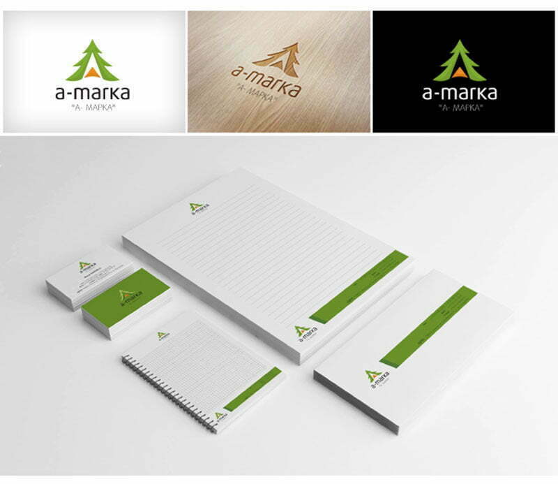 a marka ahşap ürünler firması için a harfi ağaç logo tasarımı