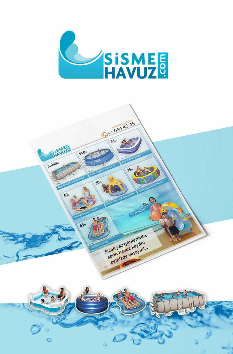 şişme havuz satış sitesi logo ve grafik tasarımı desteği